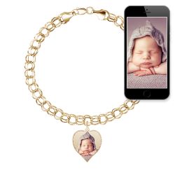 Photo Charm Bracelet w/ 1 Petite Heart Jewelry