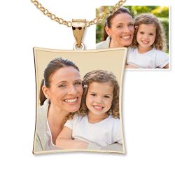 Curved Rectangle Photo Pendant Jewelry