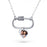 Carabiner Rectangle Pendant Necklace with CZ Barrel and Dangle Photo Jewelry