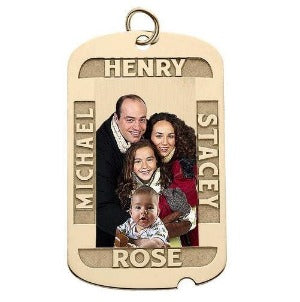 Dog Tag w/ 4 Names Etched Jewelry