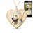 Photo Pendant Heart Necklace w/ Personalized Dog Bone Tags Jewelry