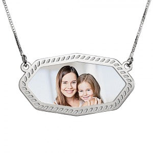 Sideways Octagon Photo Pendant Jewelry