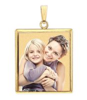 Square w/ Bezel Frame Photo Pendant Jewelry