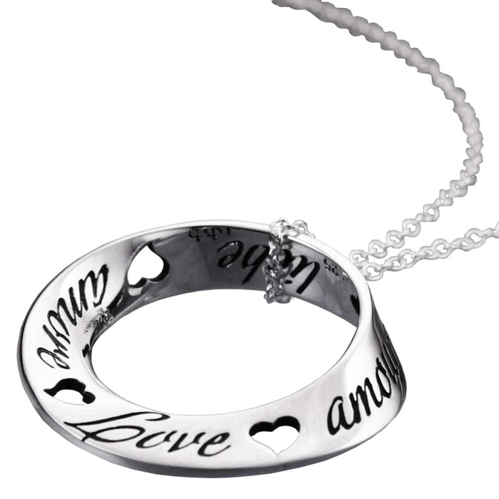 Love Sterling Silver Necklace - Eight Languages