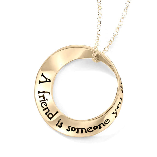 A Friend Is Someone You Share The Path With - African Proverb Necklace - Gold