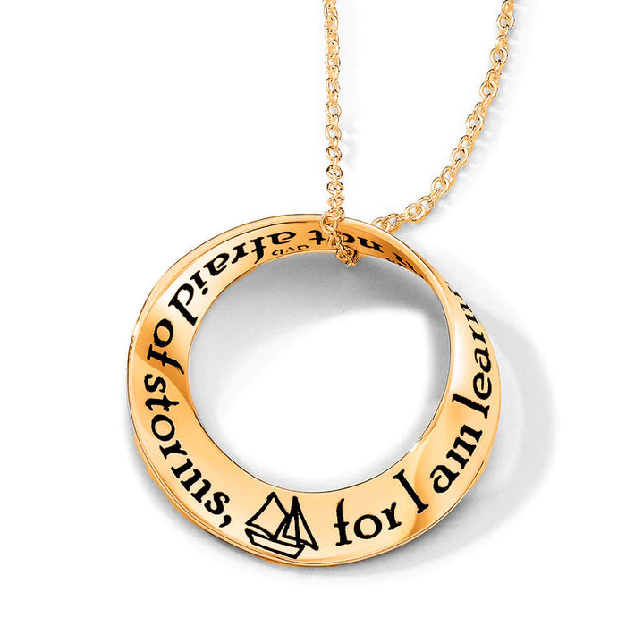 I Am Not Afraid Of Storms - Louisa May Alcott Necklace - Gold