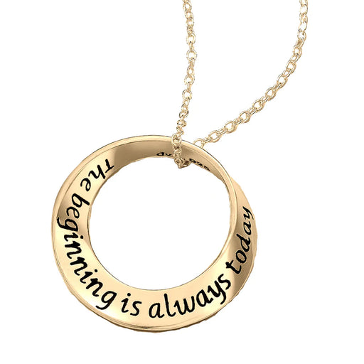 The Beginning Is Always Today Necklace - Gold