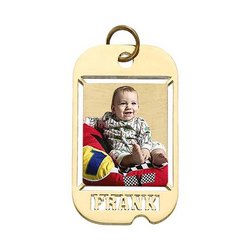 Dog Tag w/ Name Cut Photo Pendant Jewelry