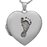 Heart Double Photo Locket Footprint Pendant