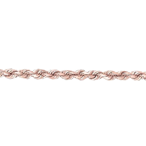 Diamond Cut Rope Chain - 14K Rose Gold