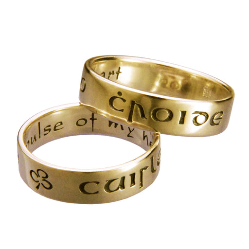 Gaelic: Cuirle Mo Croide/Pulse Of My Heart Ring - Gold