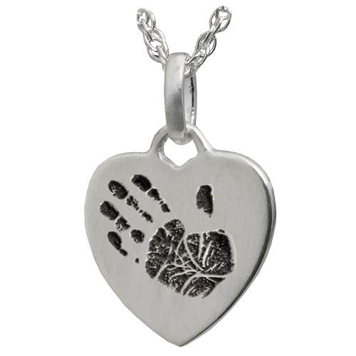 Petite Heart Handprint Pendant