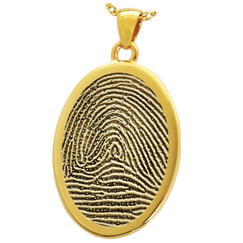 B&B Oval Fingerprint Pendant