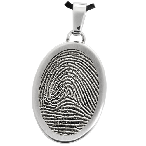 B&B Oval Fingerprint Pendant