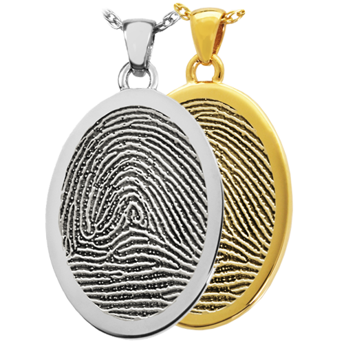 B&B Oval Fingerprint Pendant