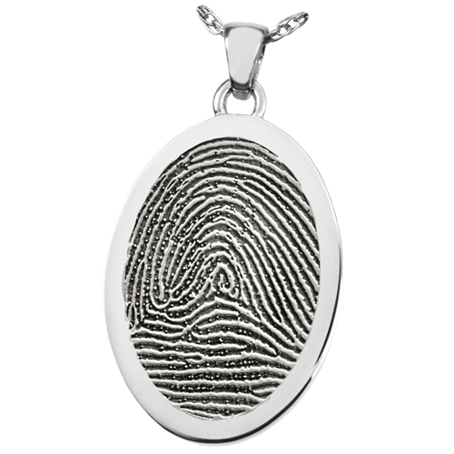 B&B Oval Fingerprint Pendant