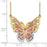 14k Yellow and Rose Gold with Rhodium Butterfly Necklace