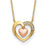 14K Two-Tone Hearts CZ 18 inch with 2 inch ext. Necklace