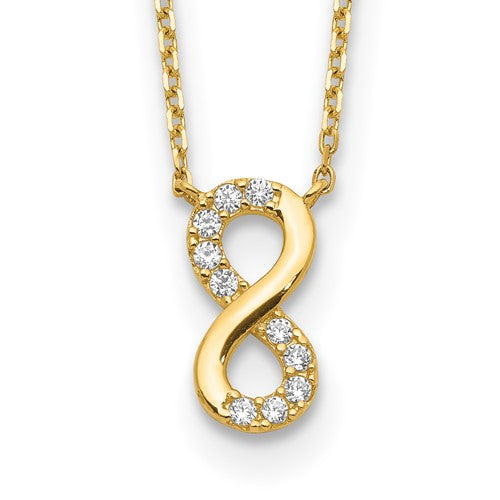 14K Infinity Symbol CZ with 2IN EXT Necklace