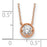 14K Rose Gold Circle CZ with 1in ext. Necklace