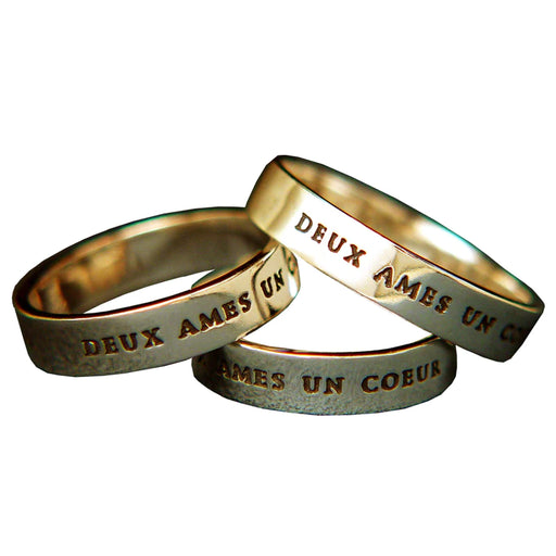 French: Deux Ames Un Coeur Ring - Gold