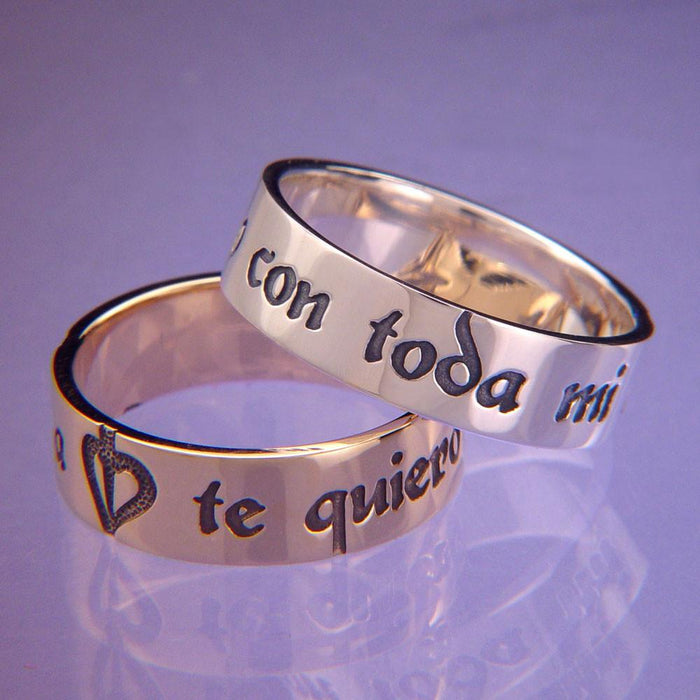 Spanish: Te Quiero Con Toda Mi Alma Ring - Gold