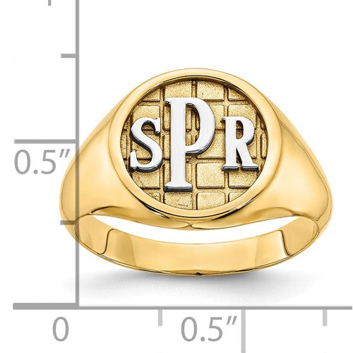 Heavy Signet Ring with Contrasting Monogram XNR45