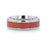 CASSIOPEIA Titanium Men's Wedding Ring With Beveled Edges And Red Opal Inlay - 8mm