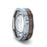 DARBY Titanium Polished Finish Flat Men's Wedding Ring With Deer Antler And Black Walnut Wood Inlay - 8mm