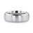 DUSTIN Chrome-Plated Titanium Domed Brushed Center Men's Wedding Ring with Polished Beveled Edges - 8mm