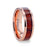 DYLAN Rose Gold Plated Koa Wood Inlaid Tungsten Men's Wedding Band With Beveled Polished Edges - 8 mm