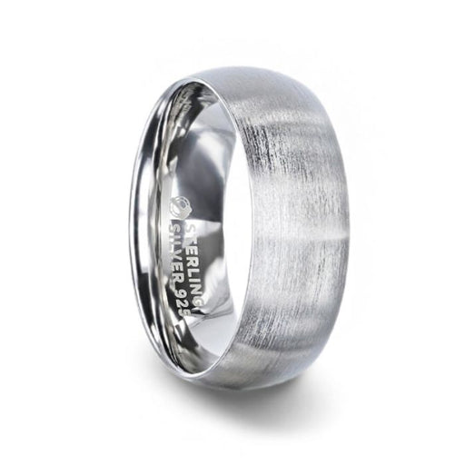 EMPEROR Silver Brushed Finish Domed Wedding Band - 4mm - 8mm