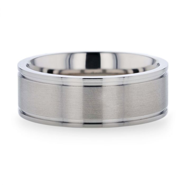 FAIRFIELD Flat Satin Finish Titanium Ring - 8 mm