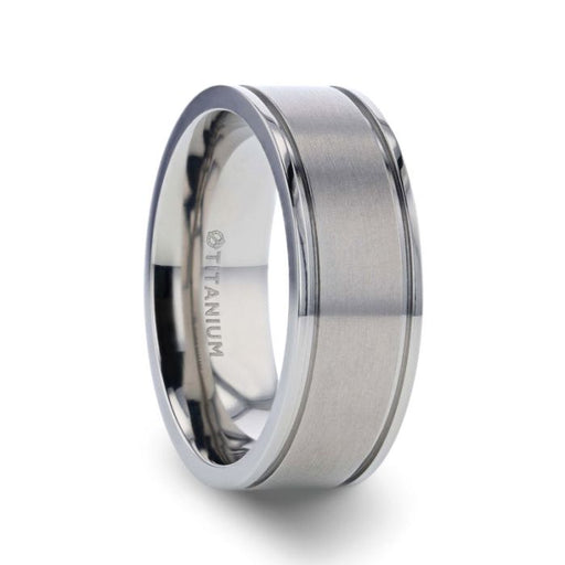 FAIRFIELD Flat Satin Finish Titanium Ring - 8 mm
