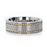 FERDINAND Titanium Brushed Finish Flat Men's Wedding Ring With 14K Yellow Gold Dual Braided Inlay - 8mm