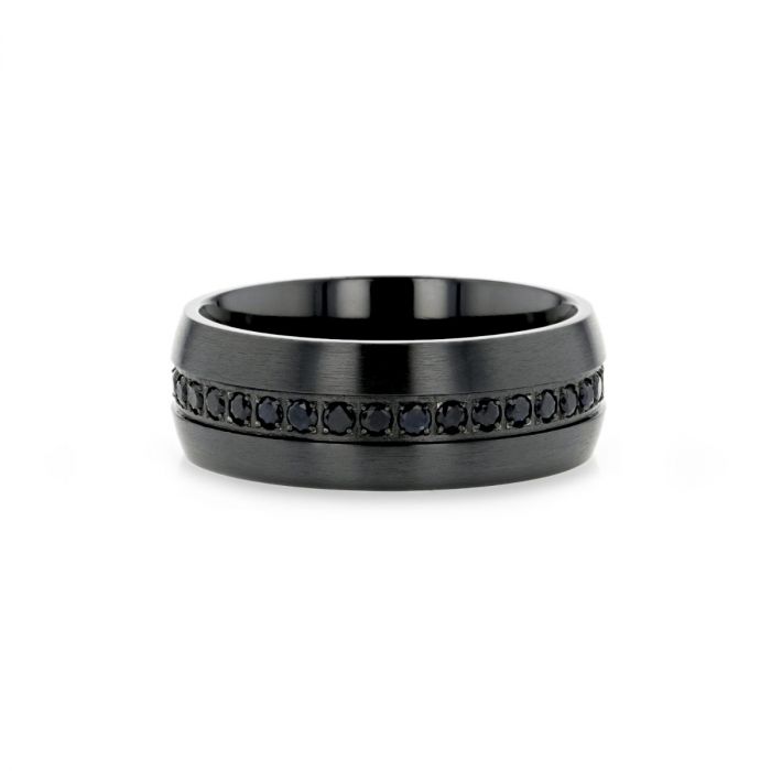 TALON Black Titanium Ring with Black Sapphires - 8mm