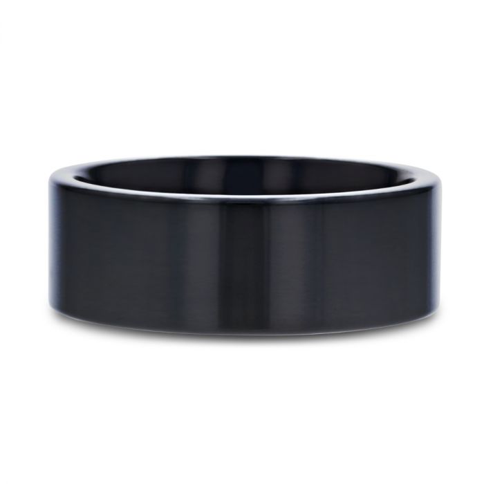NEO Flat Black Titanium Wedding Ring - 8 mm