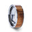OLIVASTER Olive Wood Inlaid Flat Tungsten Carbide Ring with Polished Edges - 8 mm