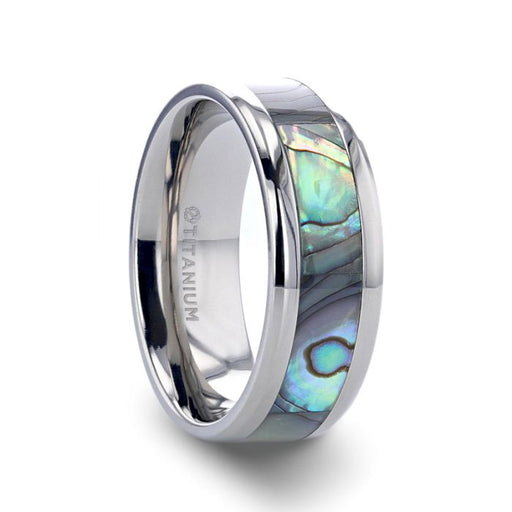 SILVANOS Polished 14k Rose Gold Men’s Wedding Band with Bubinga Wood Inlay & Diamond - 8 mm