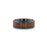 LEIFI Koa Wood Inlaid Black Titanium Ring with Bevels - 8 mm