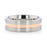 MARS Titanium Flat Brushed Finished Men's Wedding Ring With Rose Gold Plated Groove Center - 8mm