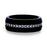 TSAR Black Tungsten Carbide Ring Domed Brushed Finish with a Natural White Diamond inlay - 8 mm