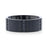 MYSTERIOUS Flat Brushed Black Titanium Men's Wedding Ring With 6 Sets of Quadruple Black Sapphires In Horizontal Channels