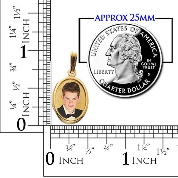 Petite Oval w/ Bezel Frame Photo Pendant Jewelry