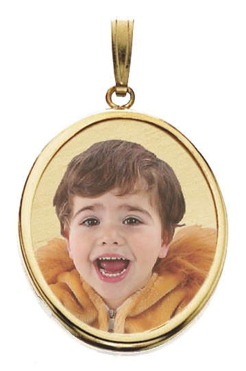 Small Oval w/Bezel Frame Photo Pendant Jewelry