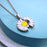 Exclusive Enameled Daisy Photo Necklace & Chain Jewelry