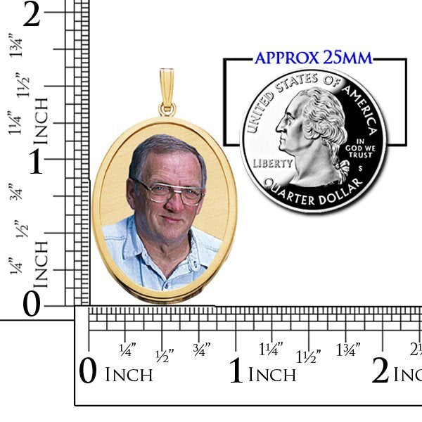 Large Oval w/ Bezel Frame Photo Pendant Jewelry