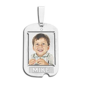 Dog Tag w/ 1 Name Etched Jewelry