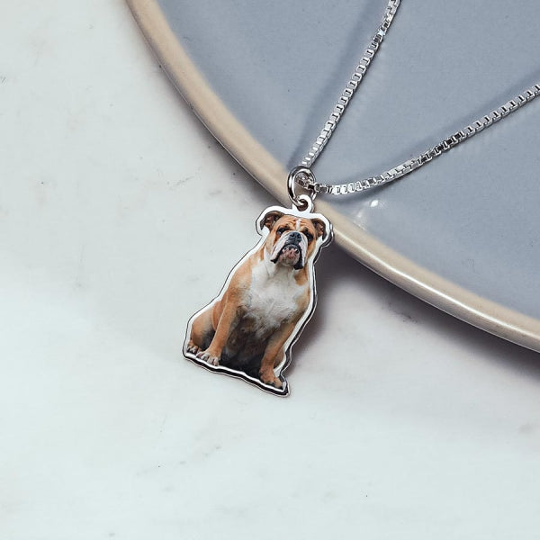 English Bulldog Photo for Color Charm or Pendant Jewelry