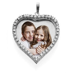 Medium Diamond Heart Photo Pendant Jewelry